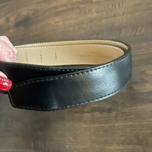 NEXBELT Black Genuine Leather Adjustable Golf Belt 32" EUC